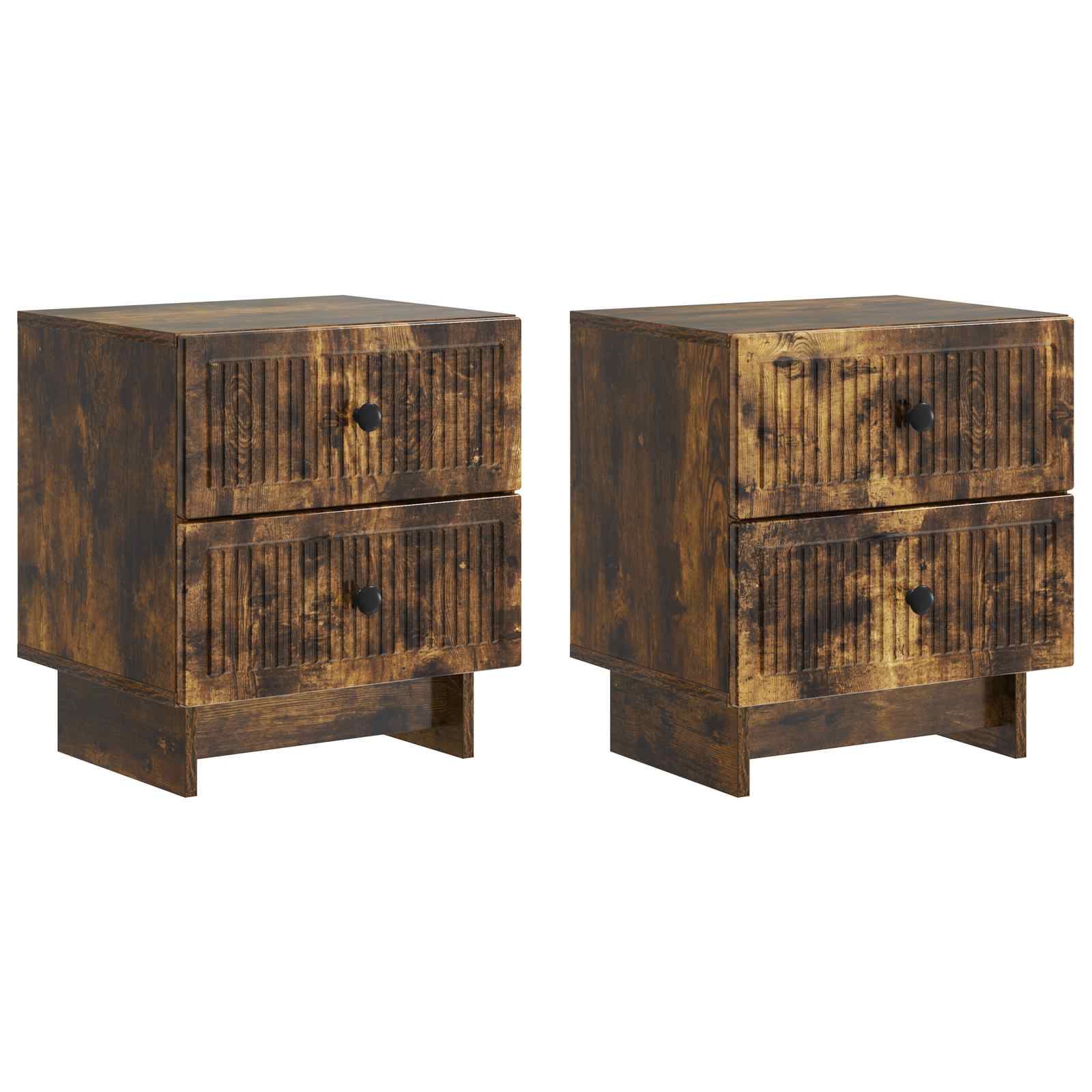 Nachtkastje met lade 2 pcs Gerookt eiken 43 x 34,5 x 47,5 cm is nu te koop bij PeponiXL, paradijselijk wonen!