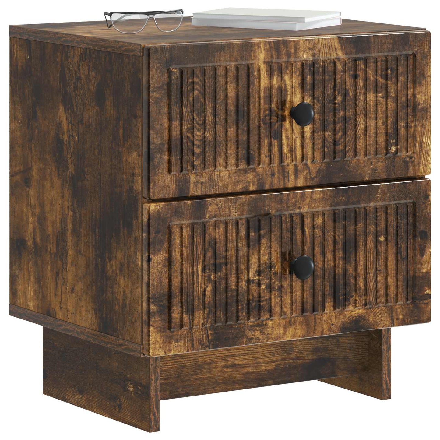 Nachtkastje met lade 2 pcs Gerookt eiken 43 x 34,5 x 47,5 cm is nu te koop bij PeponiXL, paradijselijk wonen!