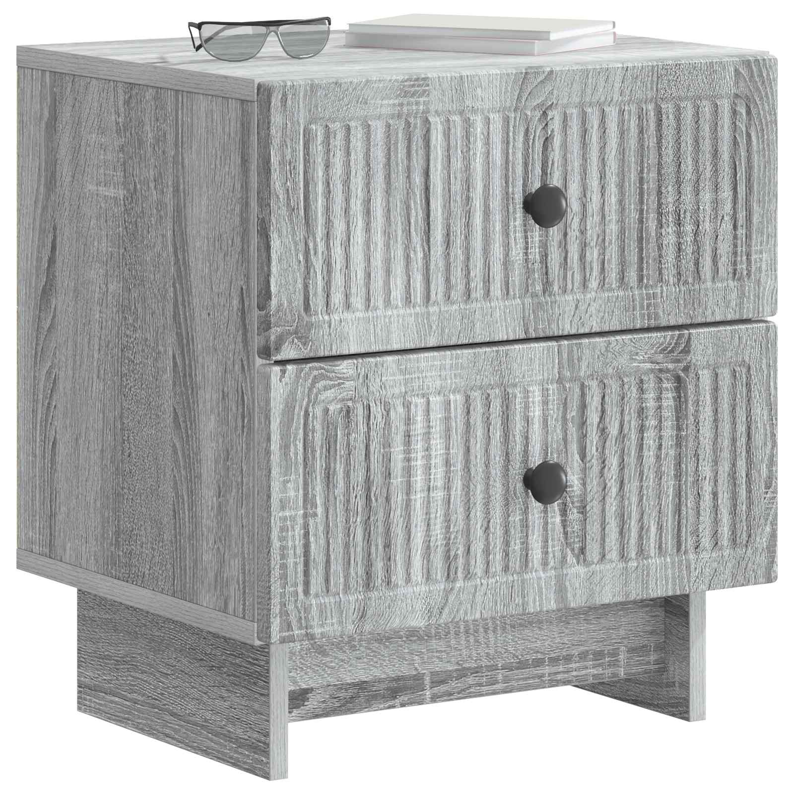 Nachtkastje 2 pcs Grijs sonoma 43 x 34,5 x 47,5 cm Bewerkt hout is nu te koop bij PeponiXL, paradijselijk wonen!