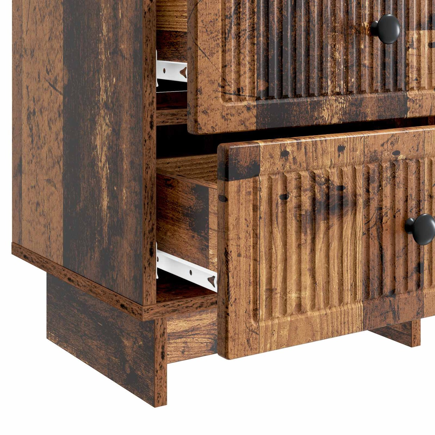 Nachtkastje met lade Oud hout 43 x 34,5 x 47,5 cm Bewerkt hout is nu te koop bij PeponiXL, paradijselijk wonen!