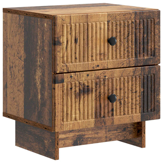 Nachtkastje met lade Oud hout 43 x 34,5 x 47,5 cm Bewerkt hout is nu te koop bij PeponiXL, paradijselijk wonen!