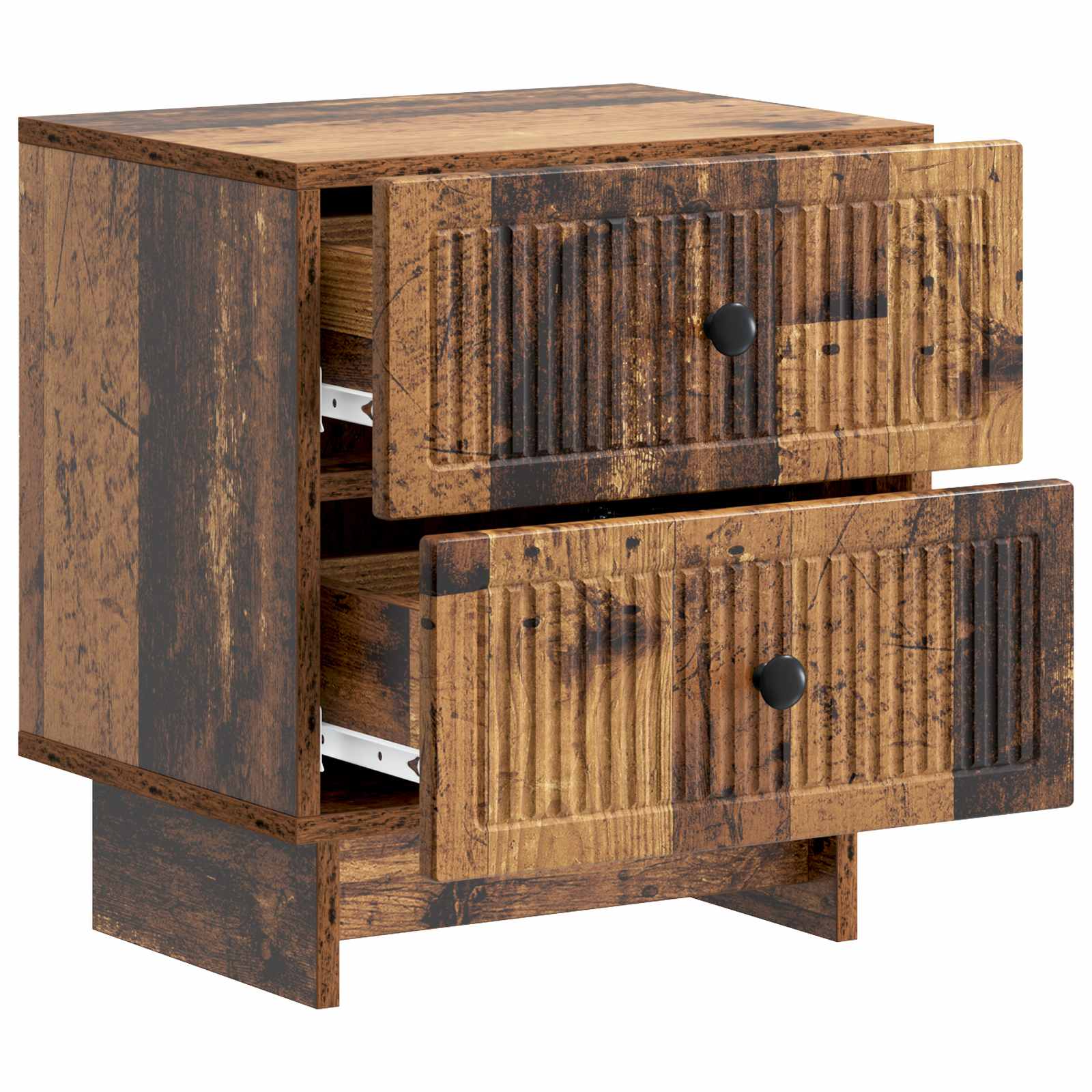 Nachtkastje met lade Oud hout 43 x 34,5 x 47,5 cm Bewerkt hout is nu te koop bij PeponiXL, paradijselijk wonen!