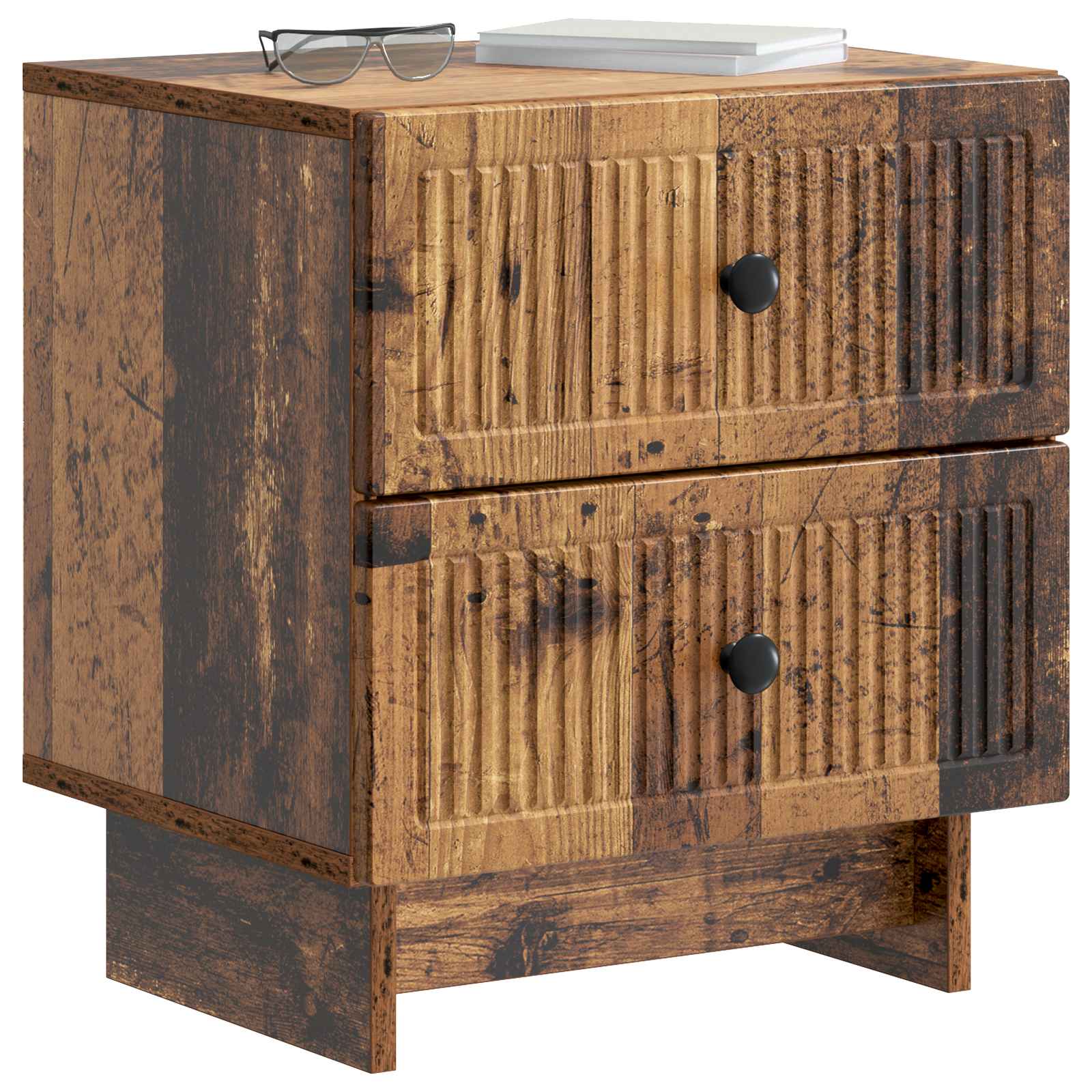Nachtkastje met lade Oud hout 43 x 34,5 x 47,5 cm Bewerkt hout is nu te koop bij PeponiXL, paradijselijk wonen!