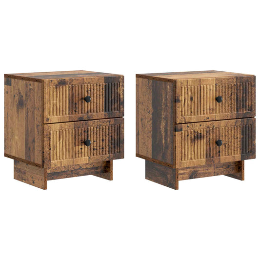 Nachtkastje 2 pcs Oud hout 43 x 34,5 x 47,5 cm Bewerkt hout is nu te koop bij PeponiXL, paradijselijk wonen!