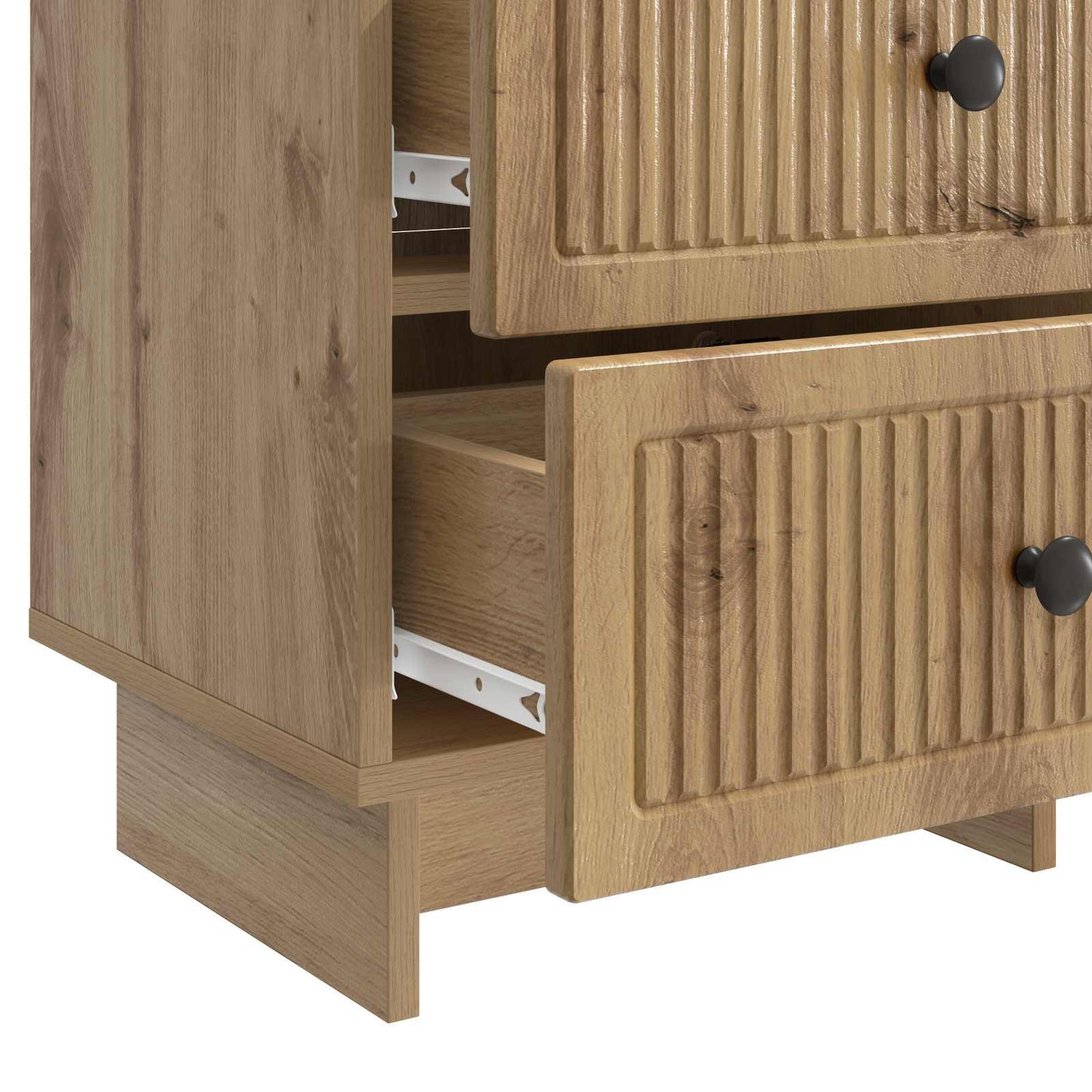 Nachtkastje Artisanaal eiken 43 x 34,5 x 47,5 cm Bewerkt hout is nu te koop bij PeponiXL, paradijselijk wonen!