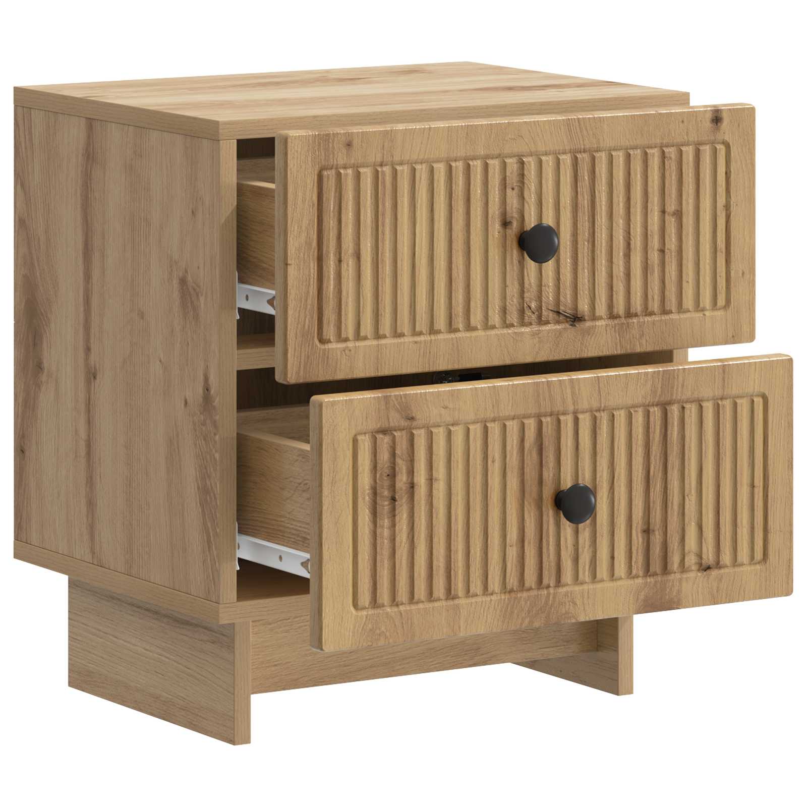 Nachtkastje Artisanaal eiken 43 x 34,5 x 47,5 cm Bewerkt hout is nu te koop bij PeponiXL, paradijselijk wonen!