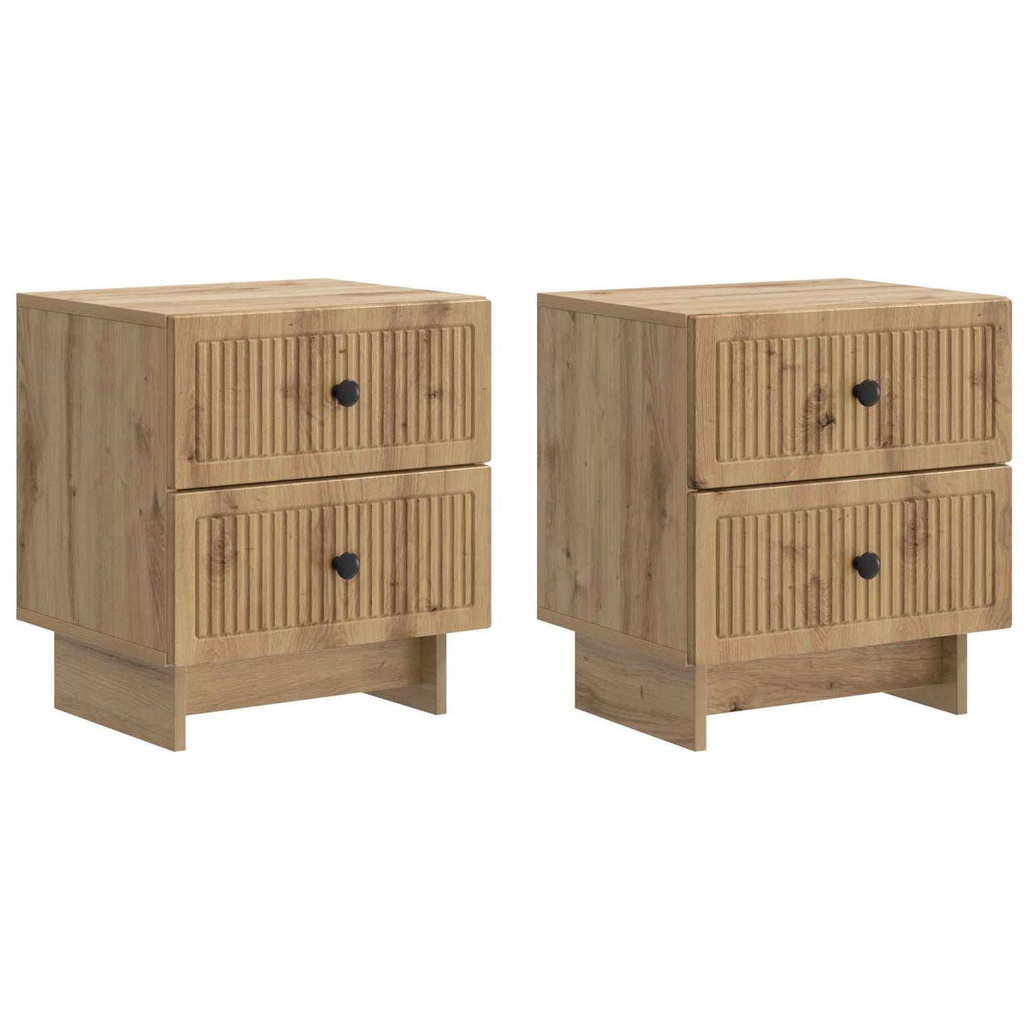 Nachtkastje met lade 2 pcs Artisanaal eiken 43 x 34,5 x 47,5 cm is nu te koop bij PeponiXL, paradijselijk wonen!