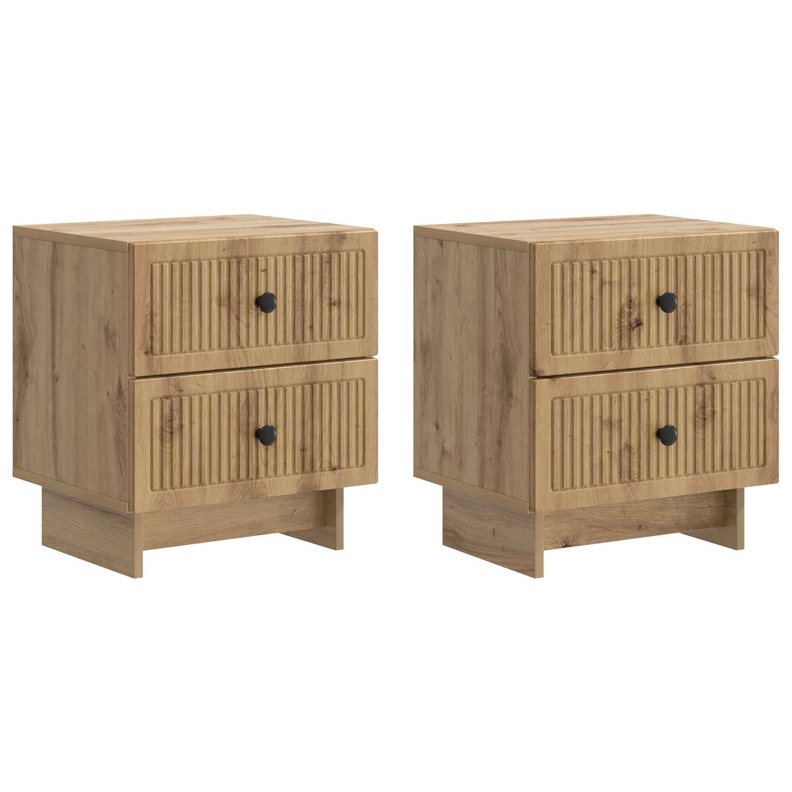 Nachtkastje met lade 2 pcs Artisanaal eiken 43 x 34,5 x 47,5 cm is nu te koop bij PeponiXL, paradijselijk wonen!