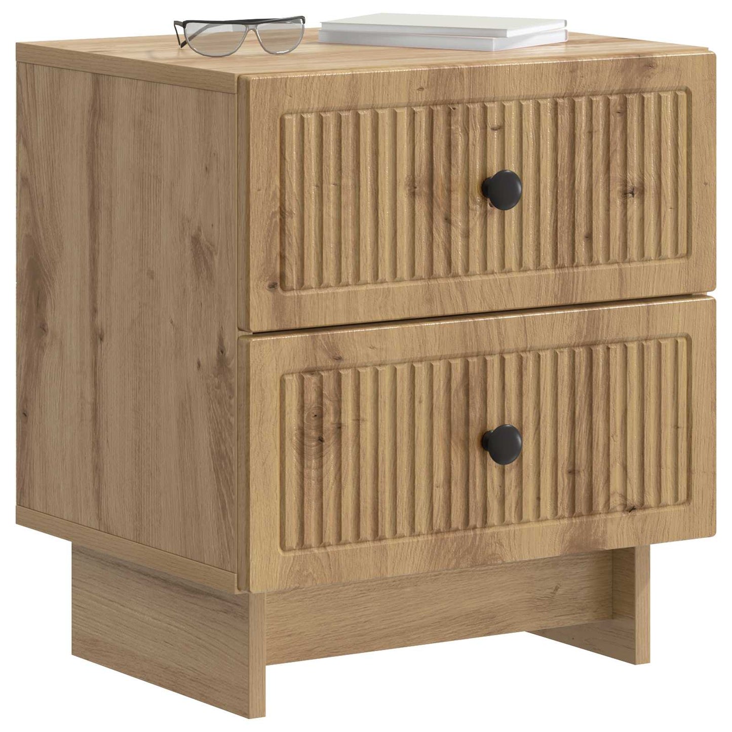Nachtkastje met lade 2 pcs Artisanaal eiken 43 x 34,5 x 47,5 cm is nu te koop bij PeponiXL, paradijselijk wonen!