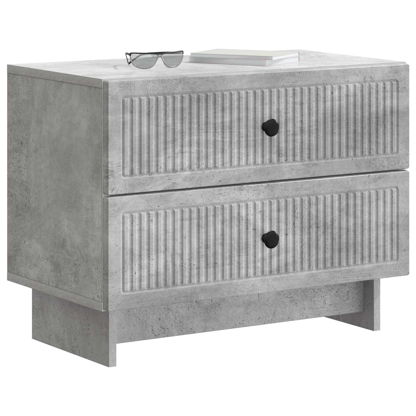Nachtkastje Betongrijs 62 x 34,5 x 47,5 cm Bewerkt hout is nu te koop bij PeponiXL, paradijselijk wonen!