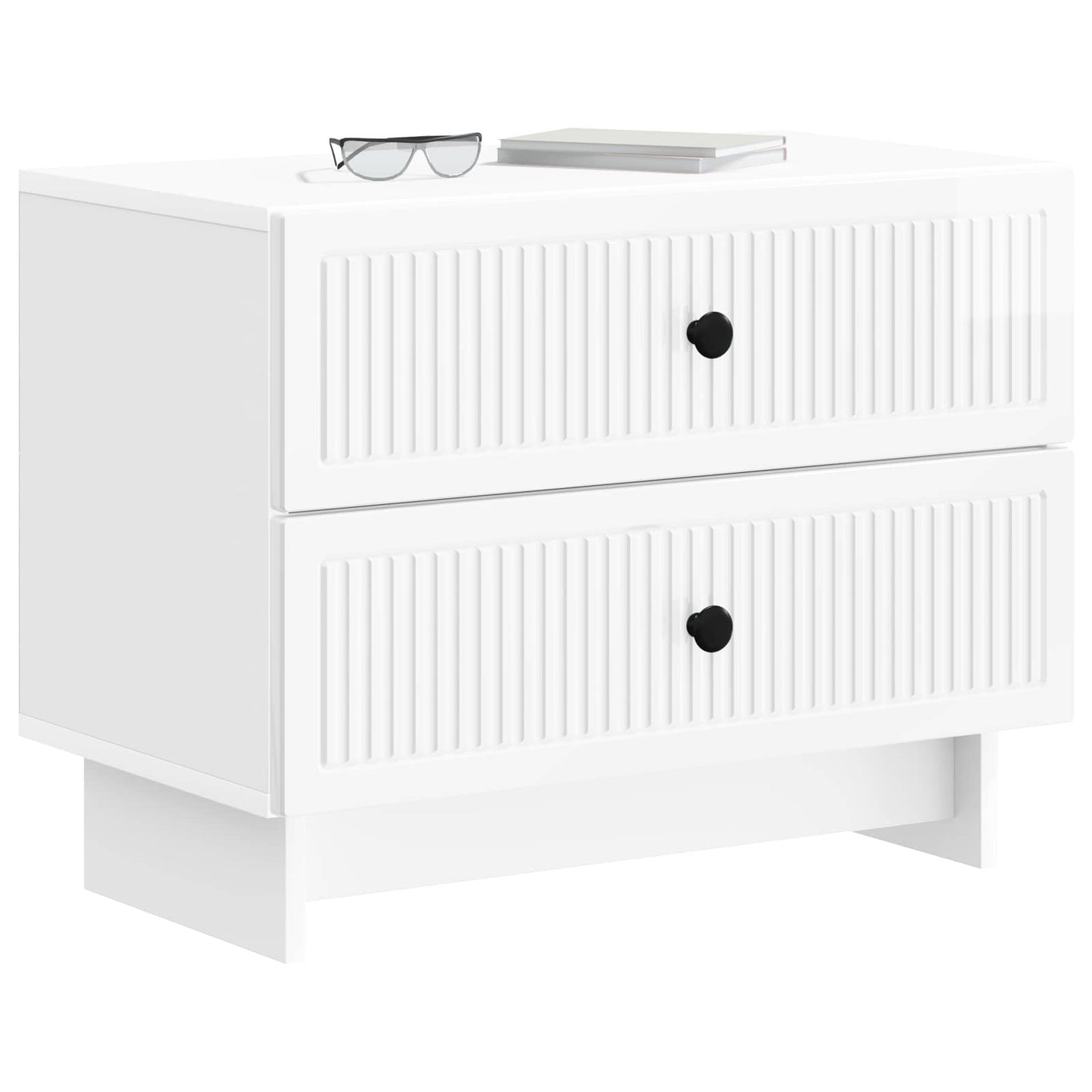 Nachtkastje Hoogglans Wit 62 x 34,5 x 47,5 cm Bewerkt hout is nu te koop bij PeponiXL, paradijselijk wonen!