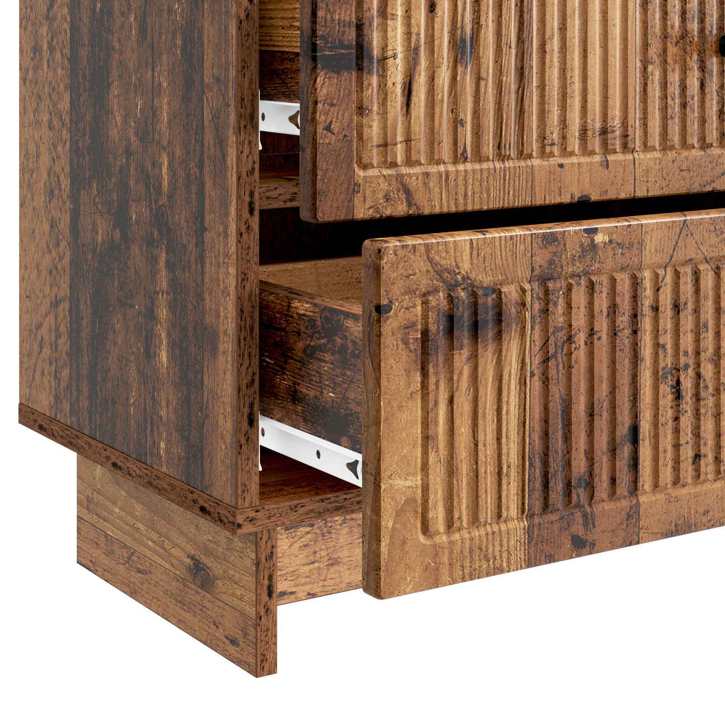 Nachtkastje met lade Oud hout 62 x 34,5 x 47,5 cm Bewerkt hout is nu te koop bij PeponiXL, paradijselijk wonen!