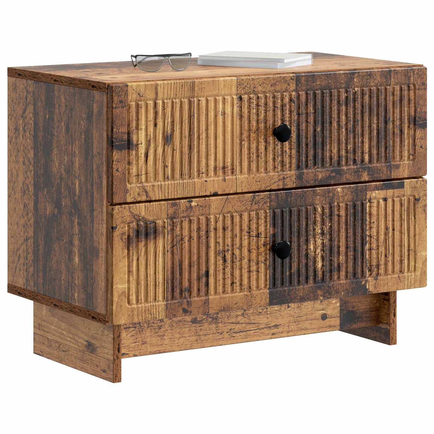 Nachtkastje met lade Oud hout 62 x 34,5 x 47,5 cm Bewerkt hout is nu te koop bij PeponiXL, paradijselijk wonen!