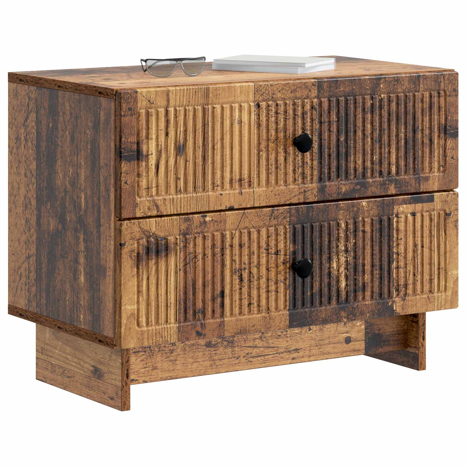 Nachtkastje met lade Oud hout 62 x 34,5 x 47,5 cm Bewerkt hout is nu te koop bij PeponiXL, paradijselijk wonen!