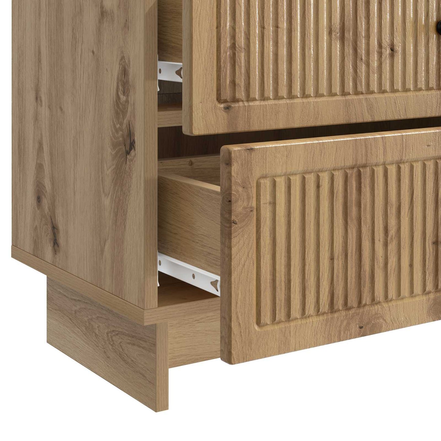 Nachtkastje Artisanaal eiken 62 x 34,5 x 47,5 cm Bewerkt hout is nu te koop bij PeponiXL, paradijselijk wonen!