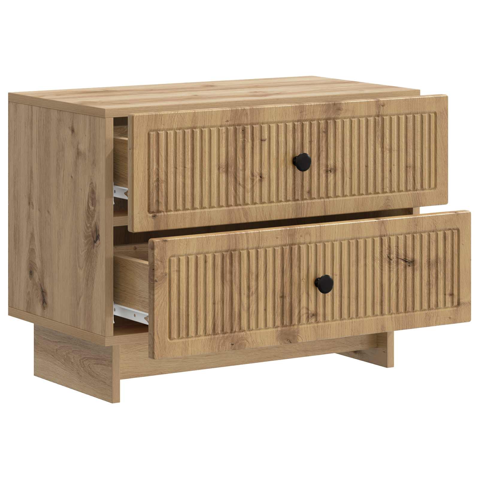 Nachtkastje Artisanaal eiken 62 x 34,5 x 47,5 cm Bewerkt hout is nu te koop bij PeponiXL, paradijselijk wonen!