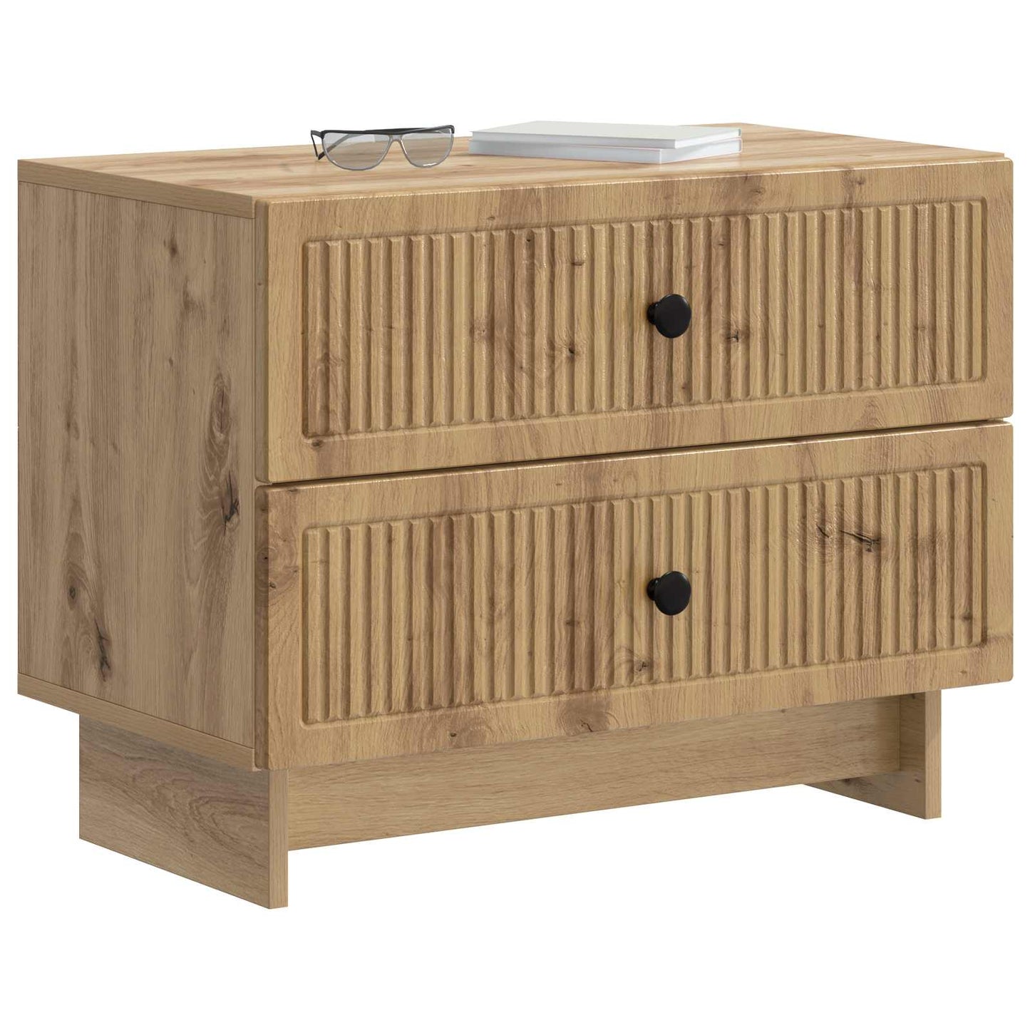 Nachtkastje Artisanaal eiken 62 x 34,5 x 47,5 cm Bewerkt hout is nu te koop bij PeponiXL, paradijselijk wonen!