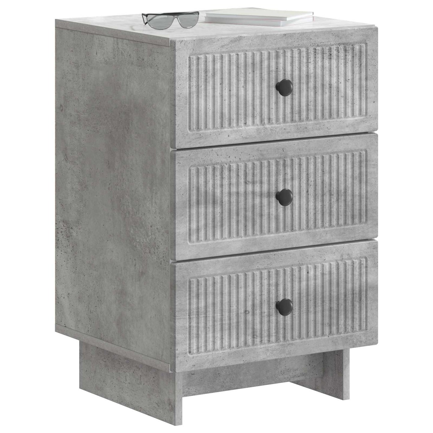 Nachtkastje met lade Betongrijs 43 x 41 x 66,5 cm Bewerkt hout is nu te koop bij PeponiXL, paradijselijk wonen!