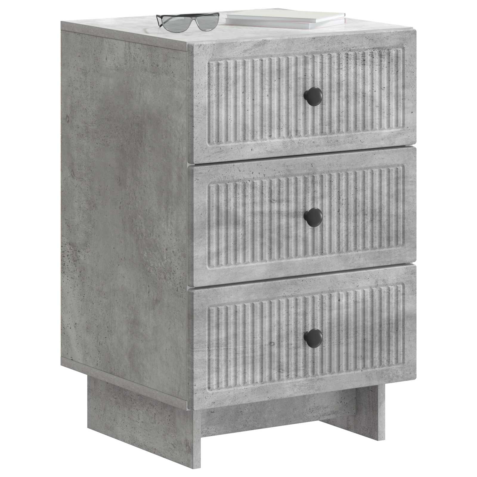 Nachtkastje met lade Betongrijs 43 x 41 x 66,5 cm Bewerkt hout is nu te koop bij PeponiXL, paradijselijk wonen!