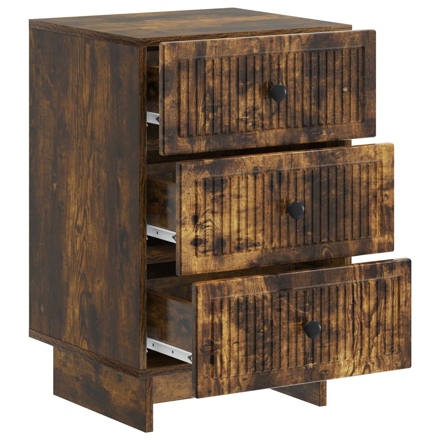Nachtkastje Gerookt eiken 43 x 41 x 66,5 cm Bewerkt hout is nu te koop bij PeponiXL, paradijselijk wonen!