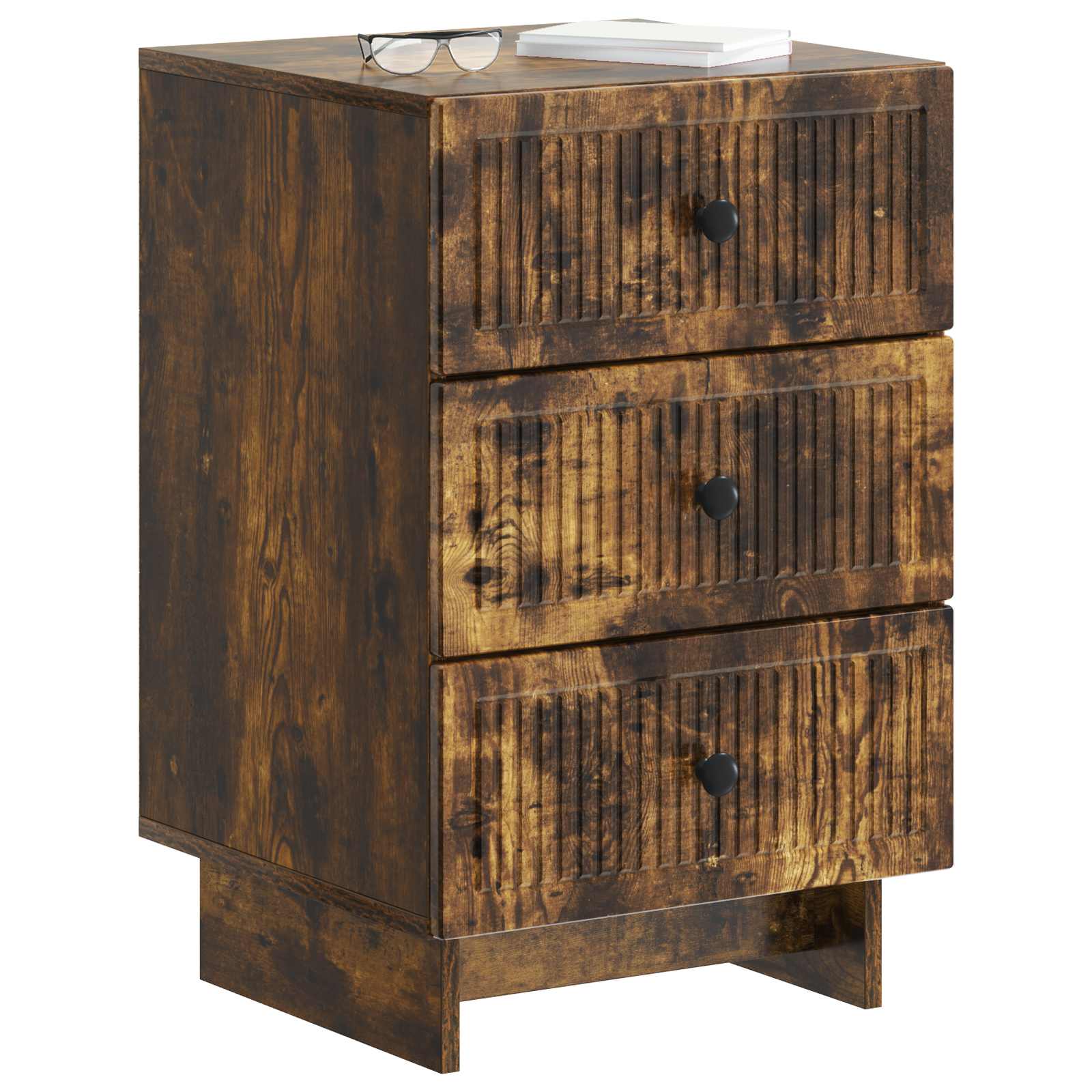 Nachtkastje Gerookt eiken 43 x 41 x 66,5 cm Bewerkt hout is nu te koop bij PeponiXL, paradijselijk wonen!