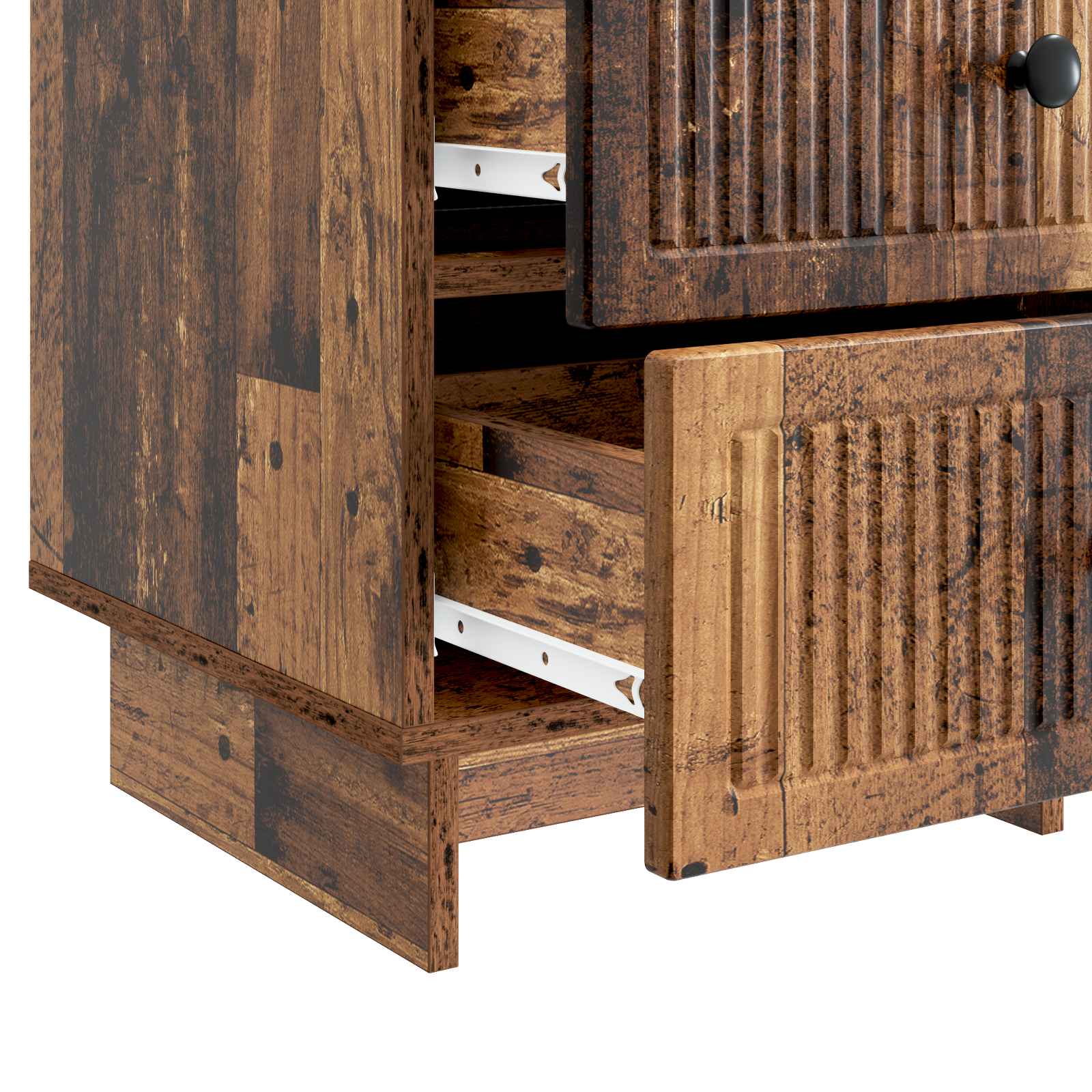 Nachtkastje met lade Oud hout 43 x 41 x 66,5 cm Bewerkt hout is nu te koop bij PeponiXL, paradijselijk wonen!
