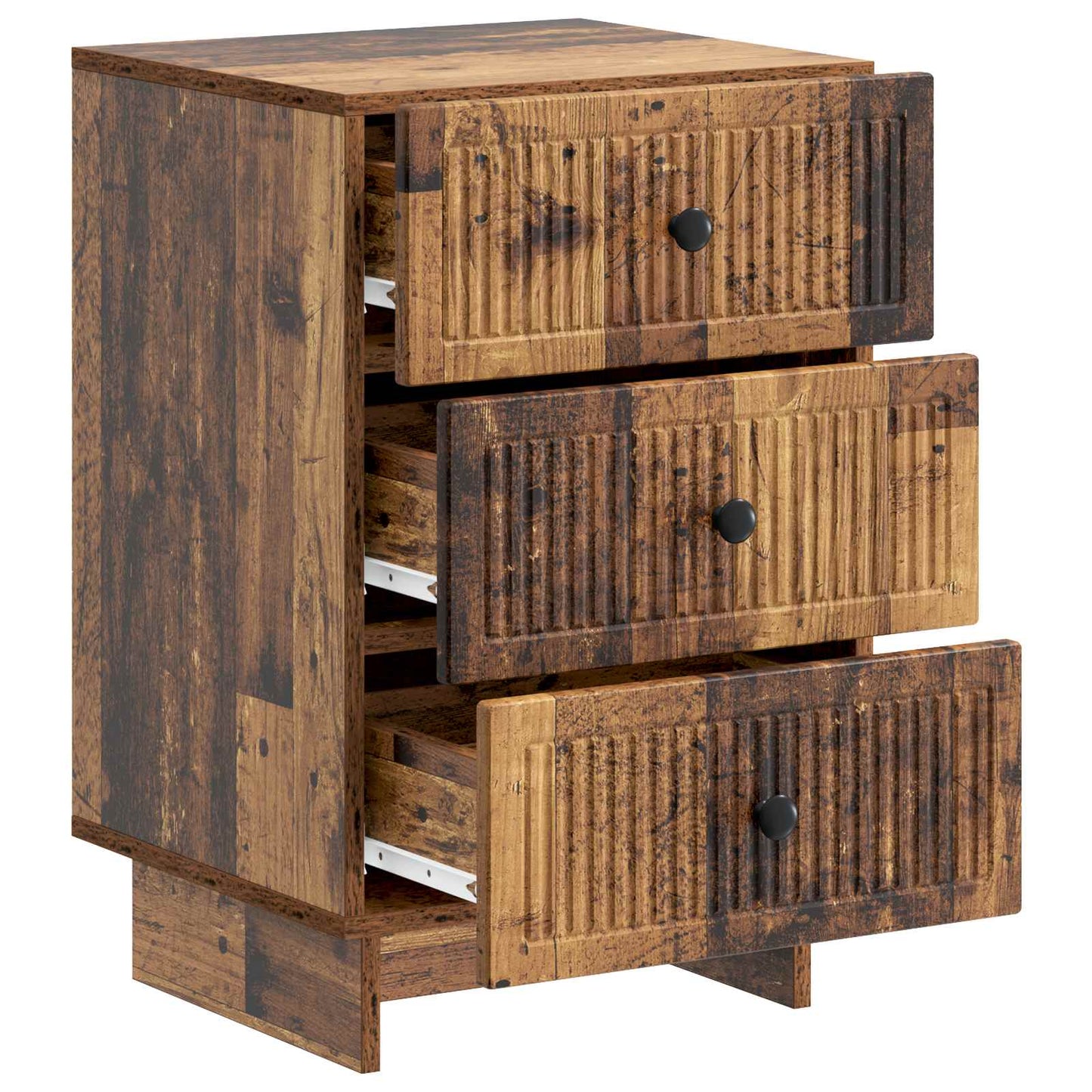 Nachtkastje met lade Oud hout 43 x 41 x 66,5 cm Bewerkt hout is nu te koop bij PeponiXL, paradijselijk wonen!