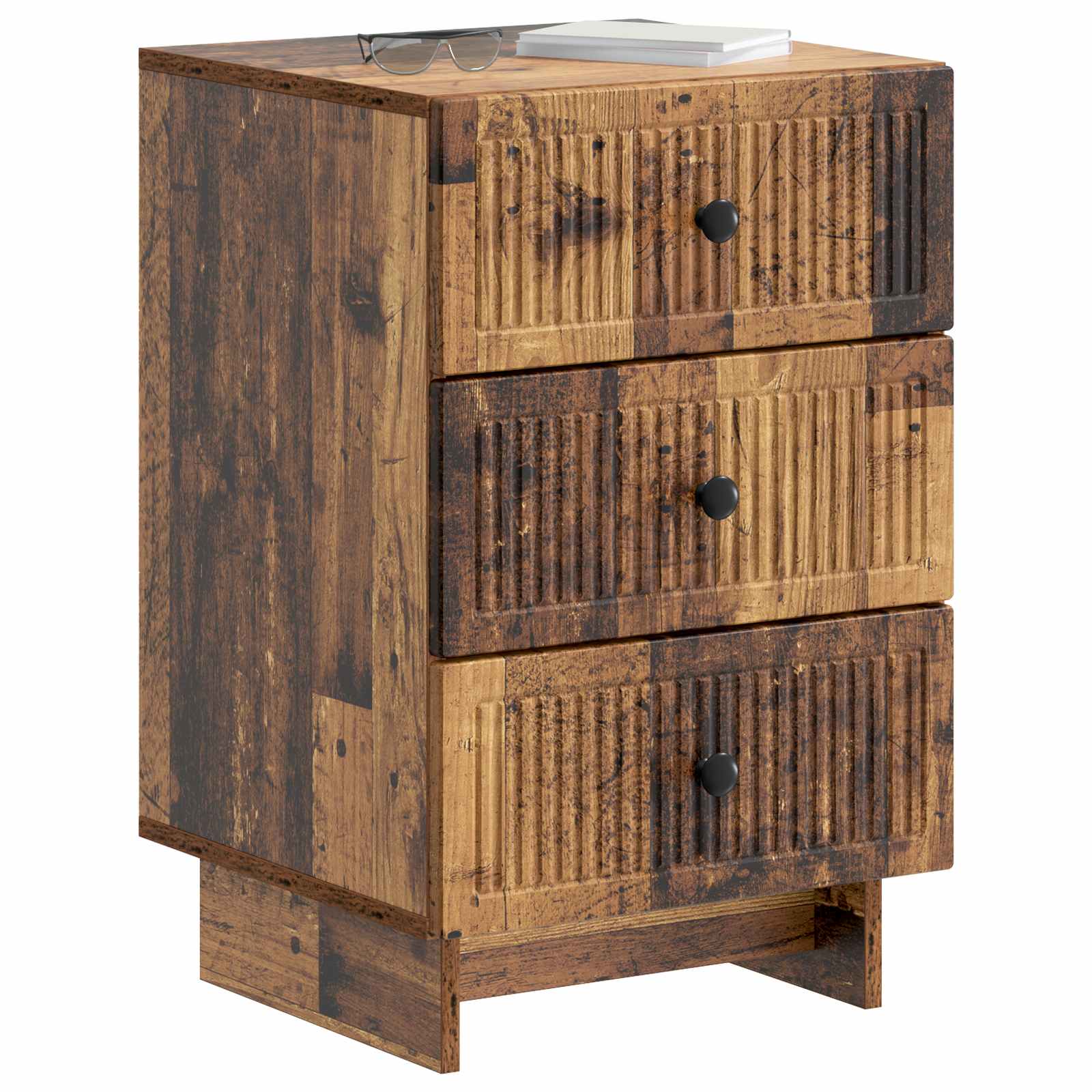 Nachtkastje met lade Oud hout 43 x 41 x 66,5 cm Bewerkt hout is nu te koop bij PeponiXL, paradijselijk wonen!