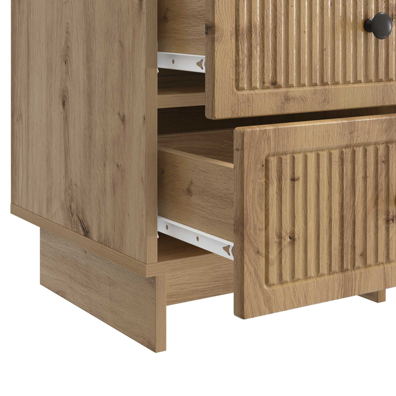Nachtkastje Artisanaal eiken 43 x 41 x 66,5 cm Bewerkt hout is nu te koop bij PeponiXL, paradijselijk wonen!