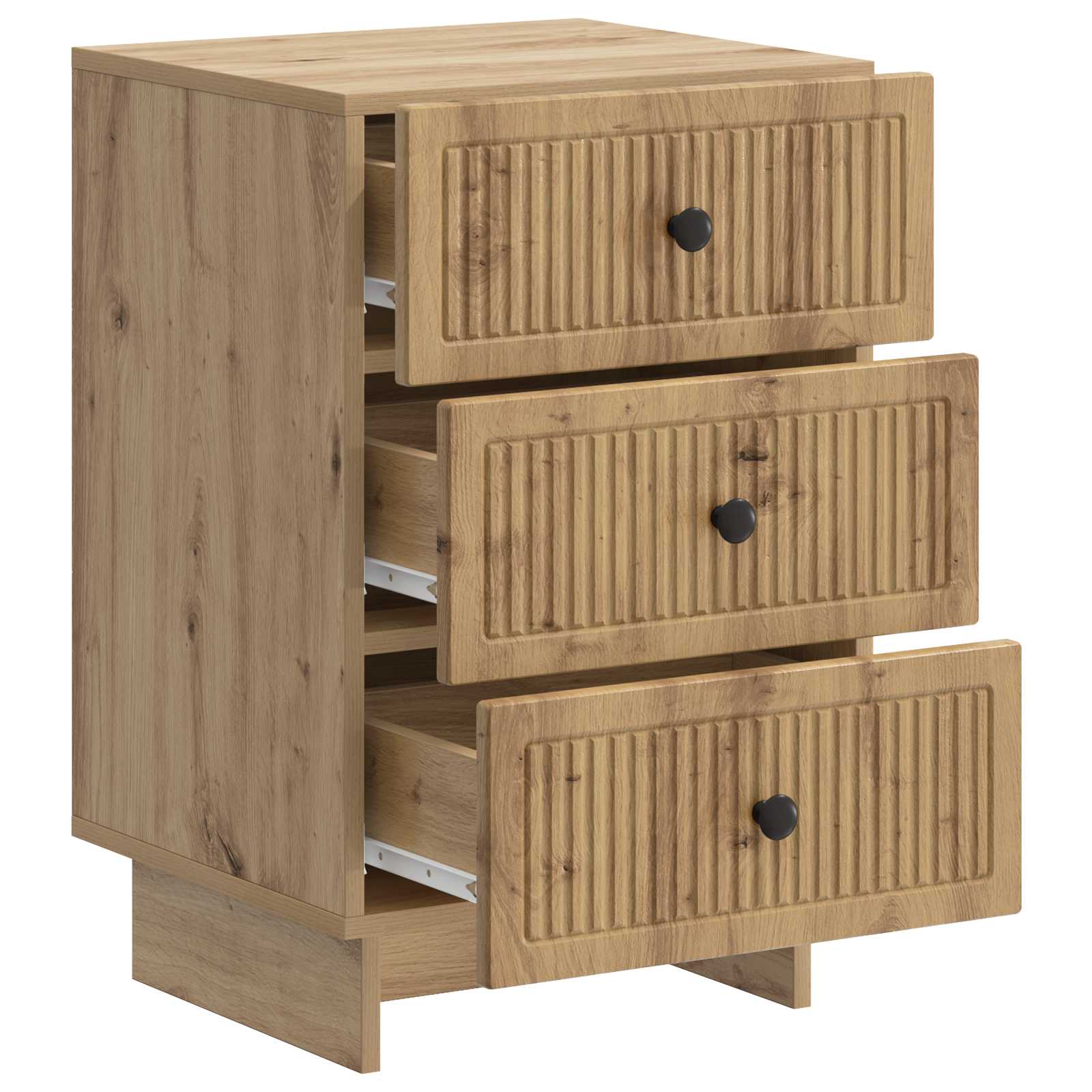Nachtkastje Artisanaal eiken 43 x 41 x 66,5 cm Bewerkt hout is nu te koop bij PeponiXL, paradijselijk wonen!