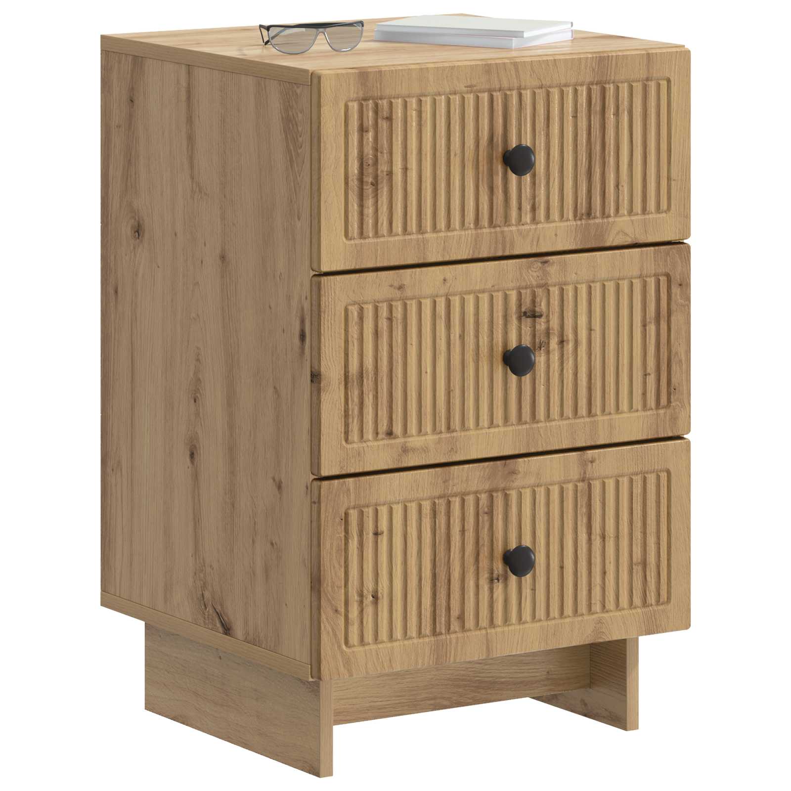 Nachtkastje Artisanaal eiken 43 x 41 x 66,5 cm Bewerkt hout is nu te koop bij PeponiXL, paradijselijk wonen!