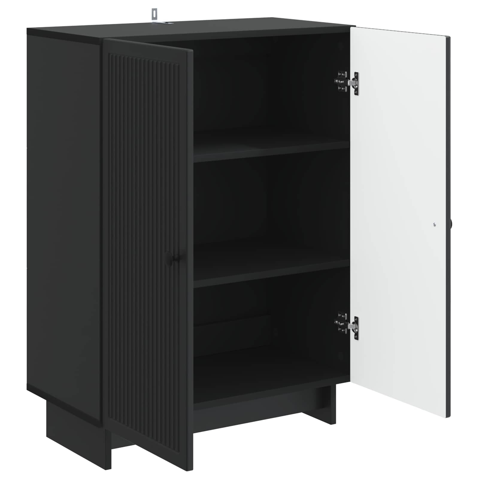 Dressoir Zwart 66 x 34,5 x 90 cm Bewerkt hout is nu te koop bij PeponiXL, paradijselijk wonen!