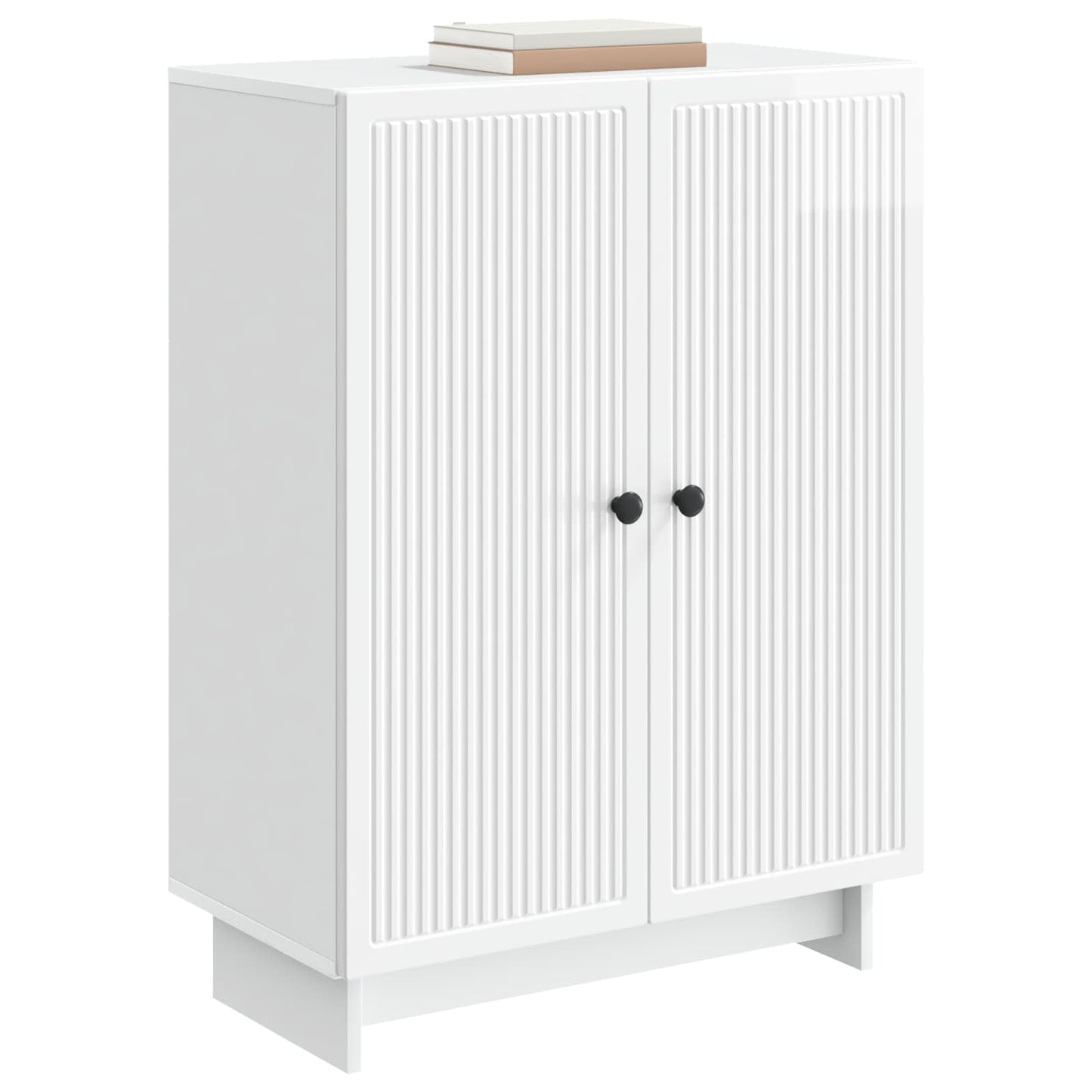 Dressoir Hoogglans Wit 66 x 34,5 x 90 cm Bewerkt hout is nu te koop bij PeponiXL, paradijselijk wonen!