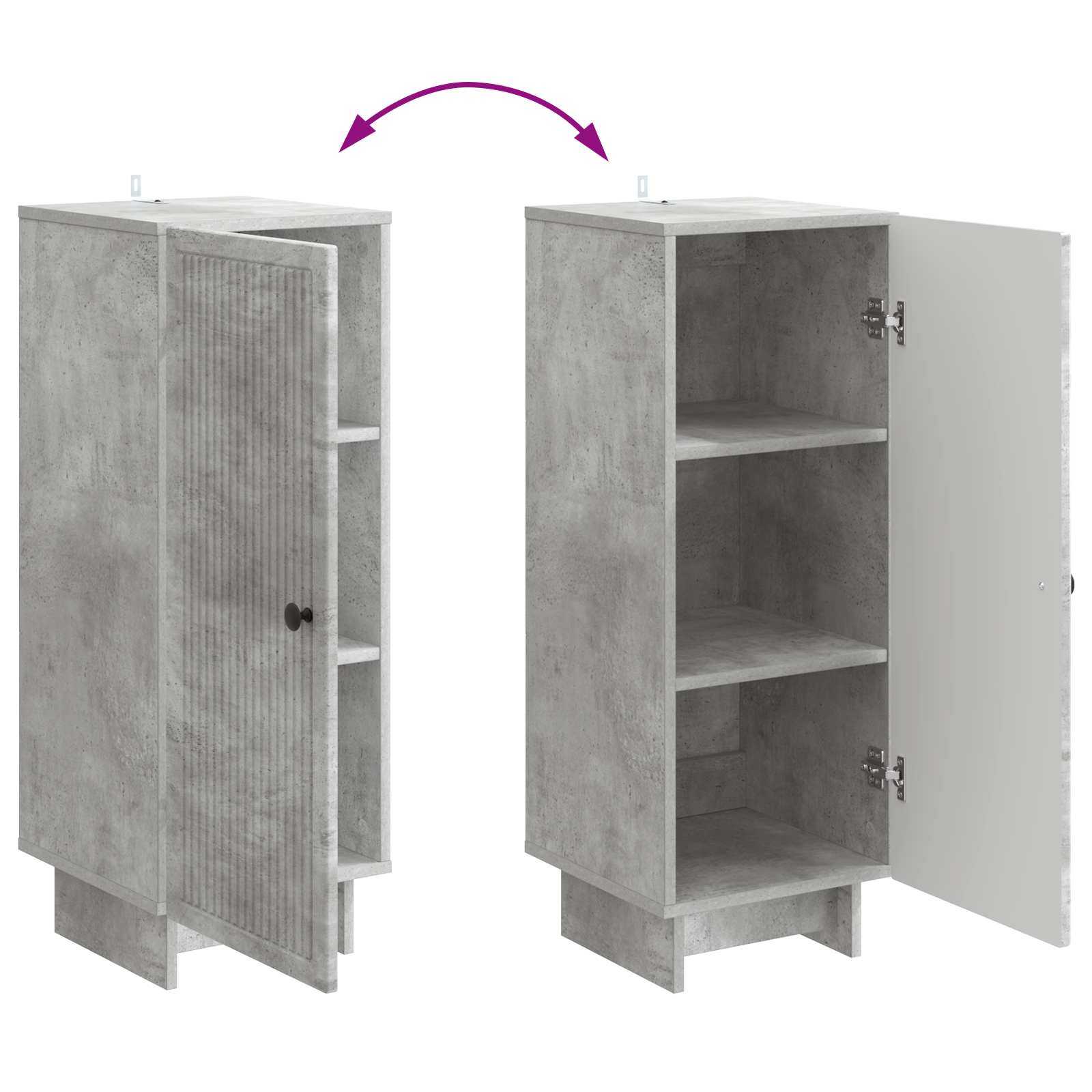 Kast Beton Grijs 33 x 34,5 x 90 cm Geconstrueerd hout is nu te koop bij PeponiXL, paradijselijk wonen!