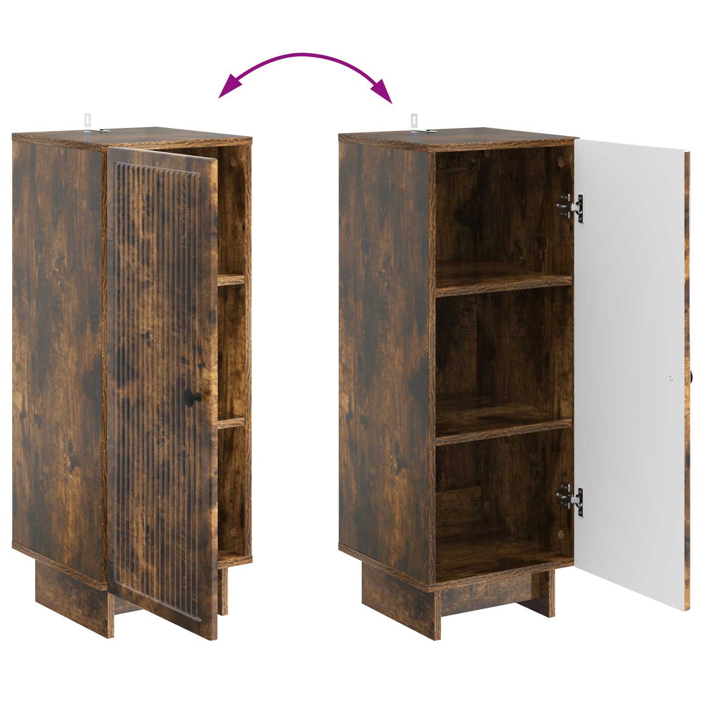 Kast Gerookte Eik 33 x 34,5 x 90 cm Geconstrueerd hout is nu te koop bij PeponiXL, paradijselijk wonen!