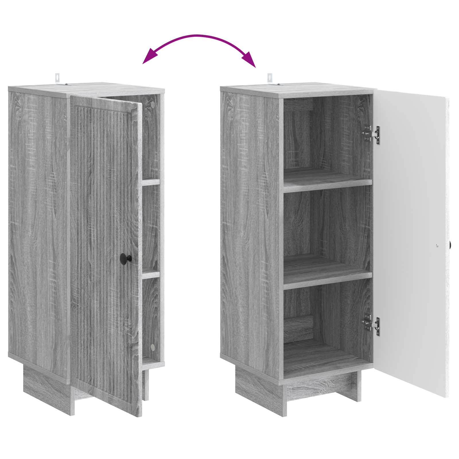 Kast Grijze Sonoma 33 x 34,5 x 90 cm Geconstrueerd hout is nu te koop bij PeponiXL, paradijselijk wonen!