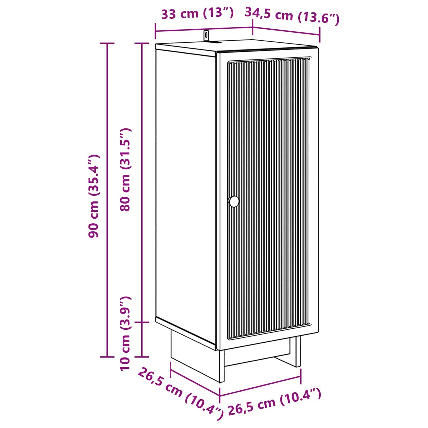 Kast Oudhout 33 x 34,5 x 90 cm Geconstrueerd hout is nu te koop bij PeponiXL, paradijselijk wonen!