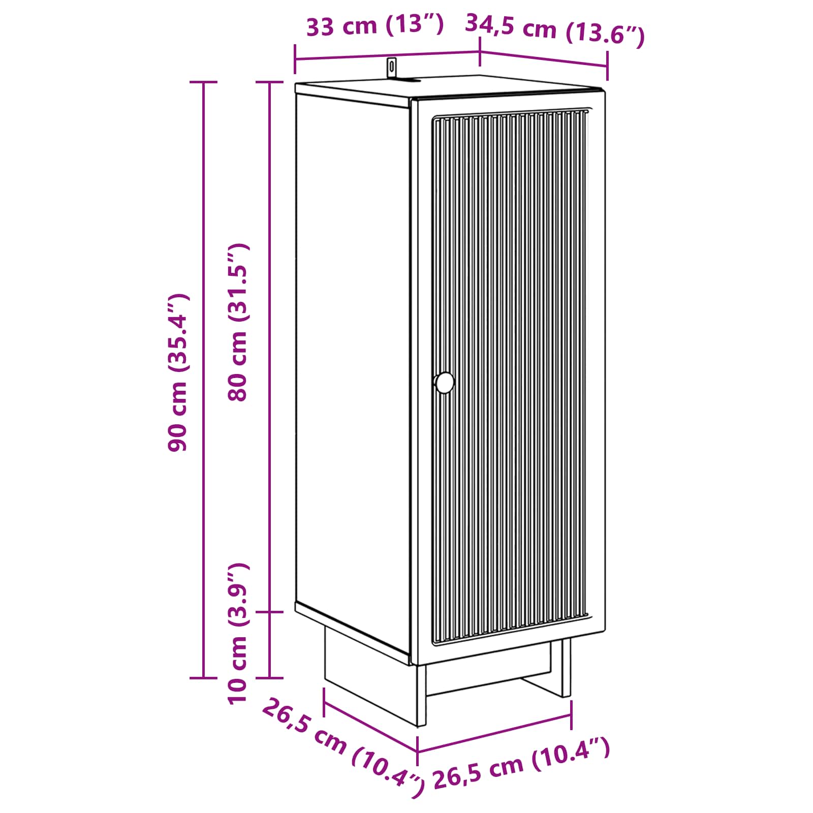 Kast Oudhout 33 x 34,5 x 90 cm Geconstrueerd hout is nu te koop bij PeponiXL, paradijselijk wonen!