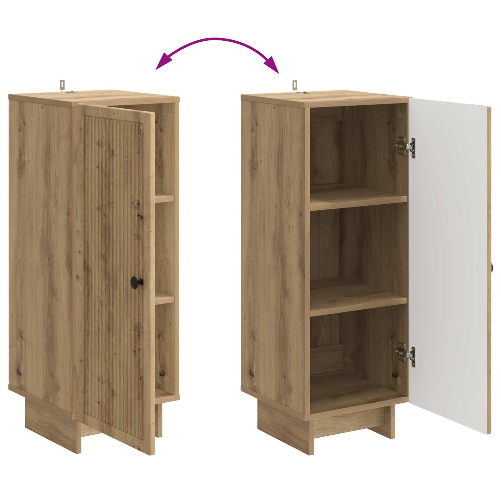 Kast Artisan Eik 33 x 34,5 x 90 cm Geconstrueerd hout is nu te koop bij PeponiXL, paradijselijk wonen!