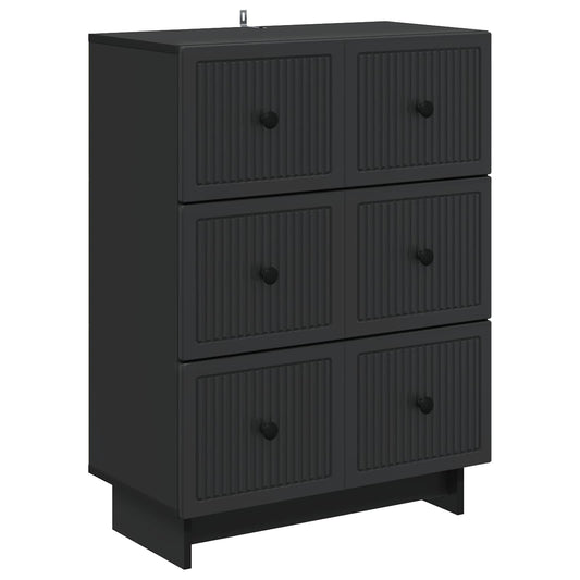 Ladenkast Zwart 66 x 34,5 x 90 cm Bewerkt hout is nu te koop bij PeponiXL, paradijselijk wonen!