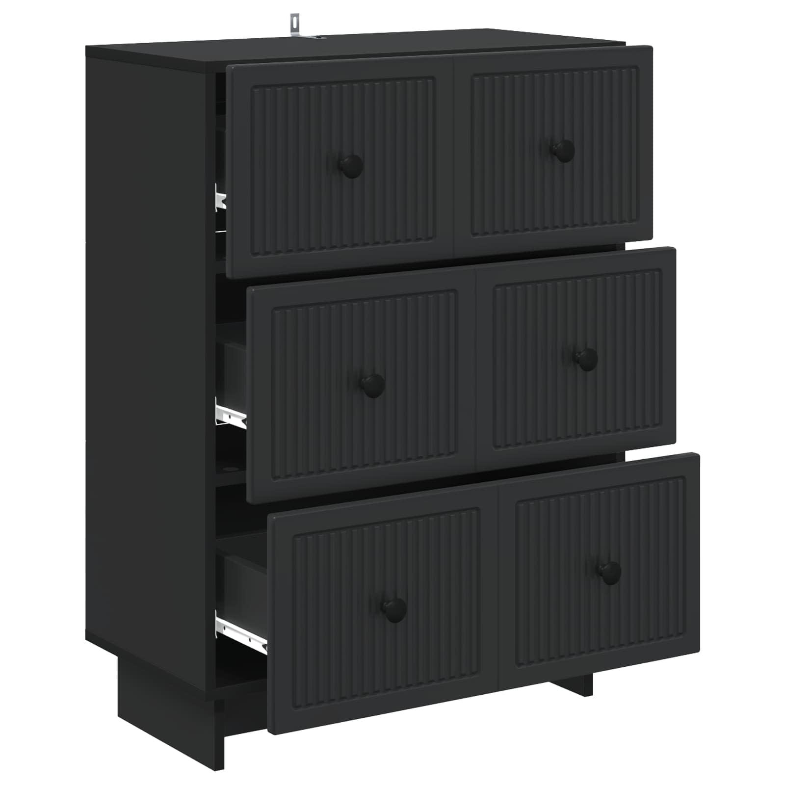 Ladenkast Zwart 66 x 34,5 x 90 cm Bewerkt hout is nu te koop bij PeponiXL, paradijselijk wonen!