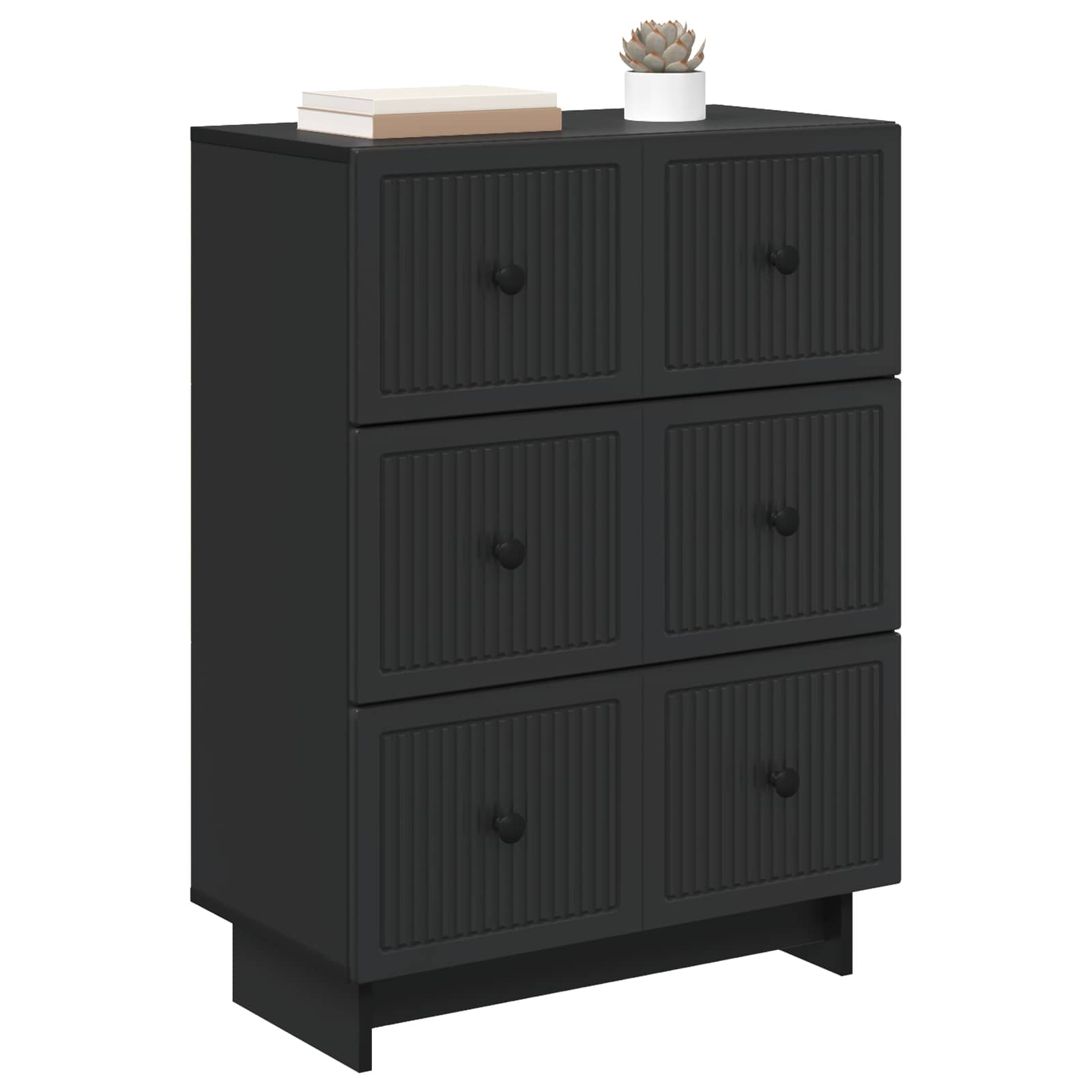 Ladenkast Zwart 66 x 34,5 x 90 cm Bewerkt hout is nu te koop bij PeponiXL, paradijselijk wonen!