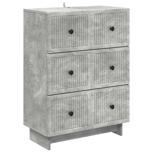 Ladenkast Betongrijs 66 x 34,5 x 90 cm Bewerkt hout is nu te koop bij PeponiXL, paradijselijk wonen!