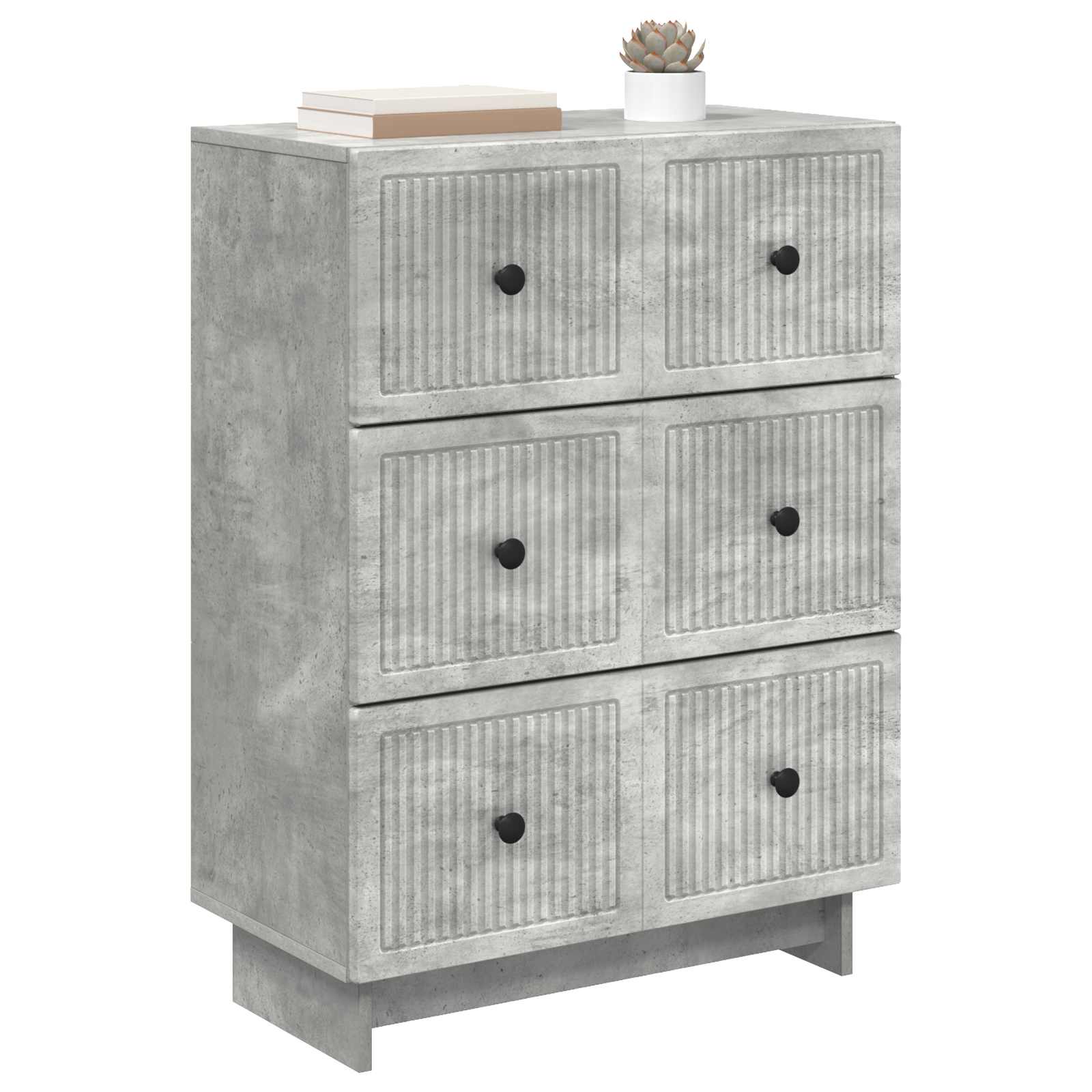 Ladenkast Betongrijs 66 x 34,5 x 90 cm Bewerkt hout is nu te koop bij PeponiXL, paradijselijk wonen!