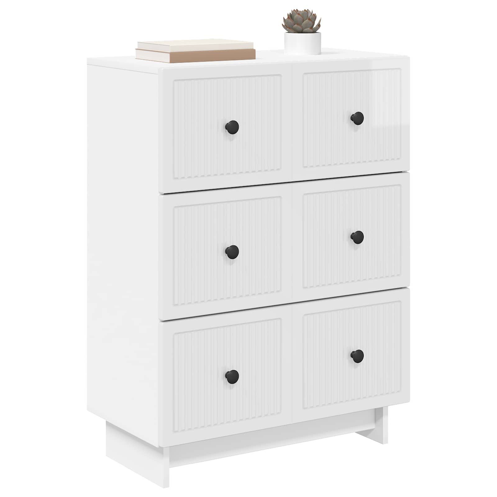 Ladenkast Hoogglans Wit 66 x 34,5 x 90 cm Bewerkt hout is nu te koop bij PeponiXL, paradijselijk wonen!