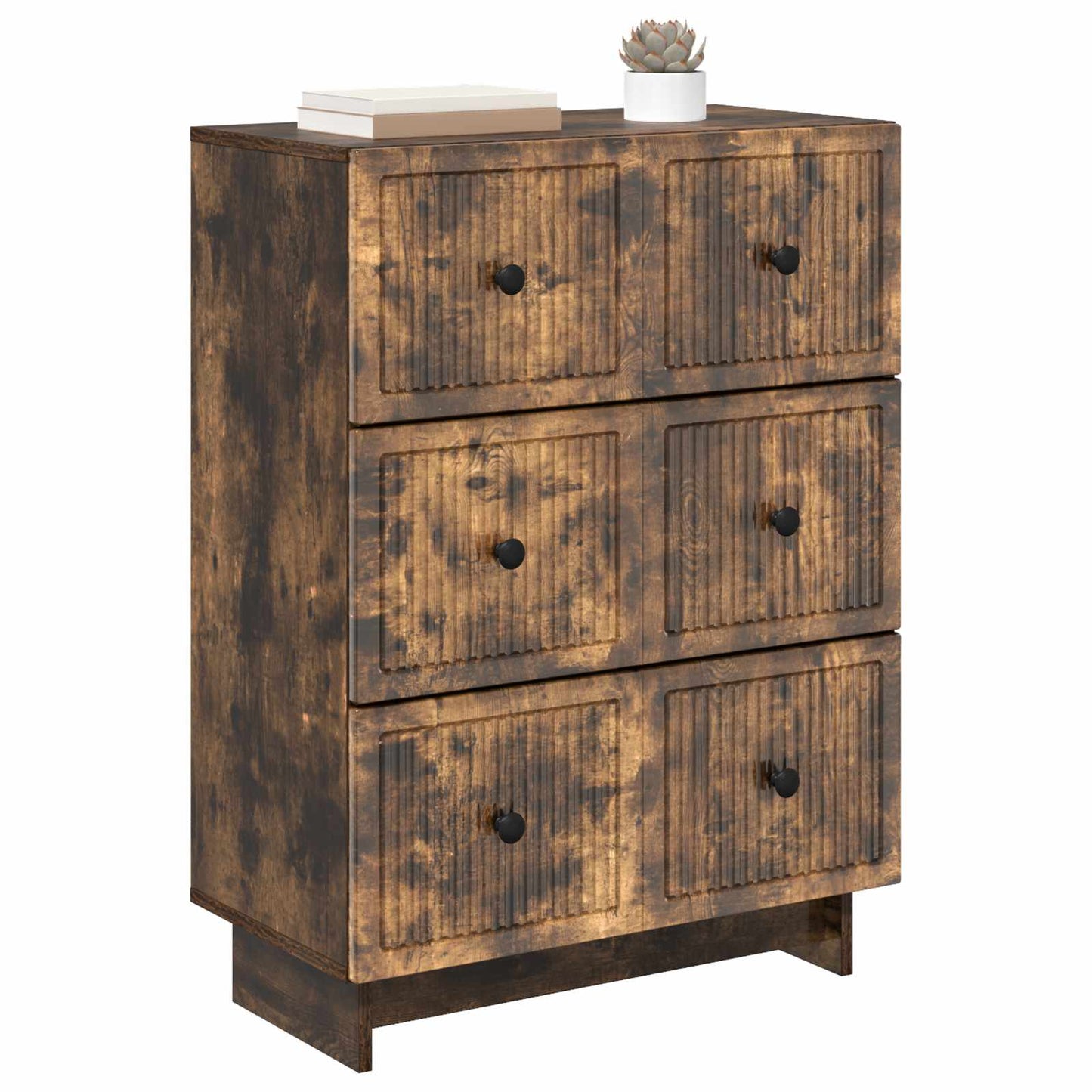 Ladenkast Gerookt eiken 66 x 34,5 x 90 cm Bewerkt hout is nu te koop bij PeponiXL, paradijselijk wonen!