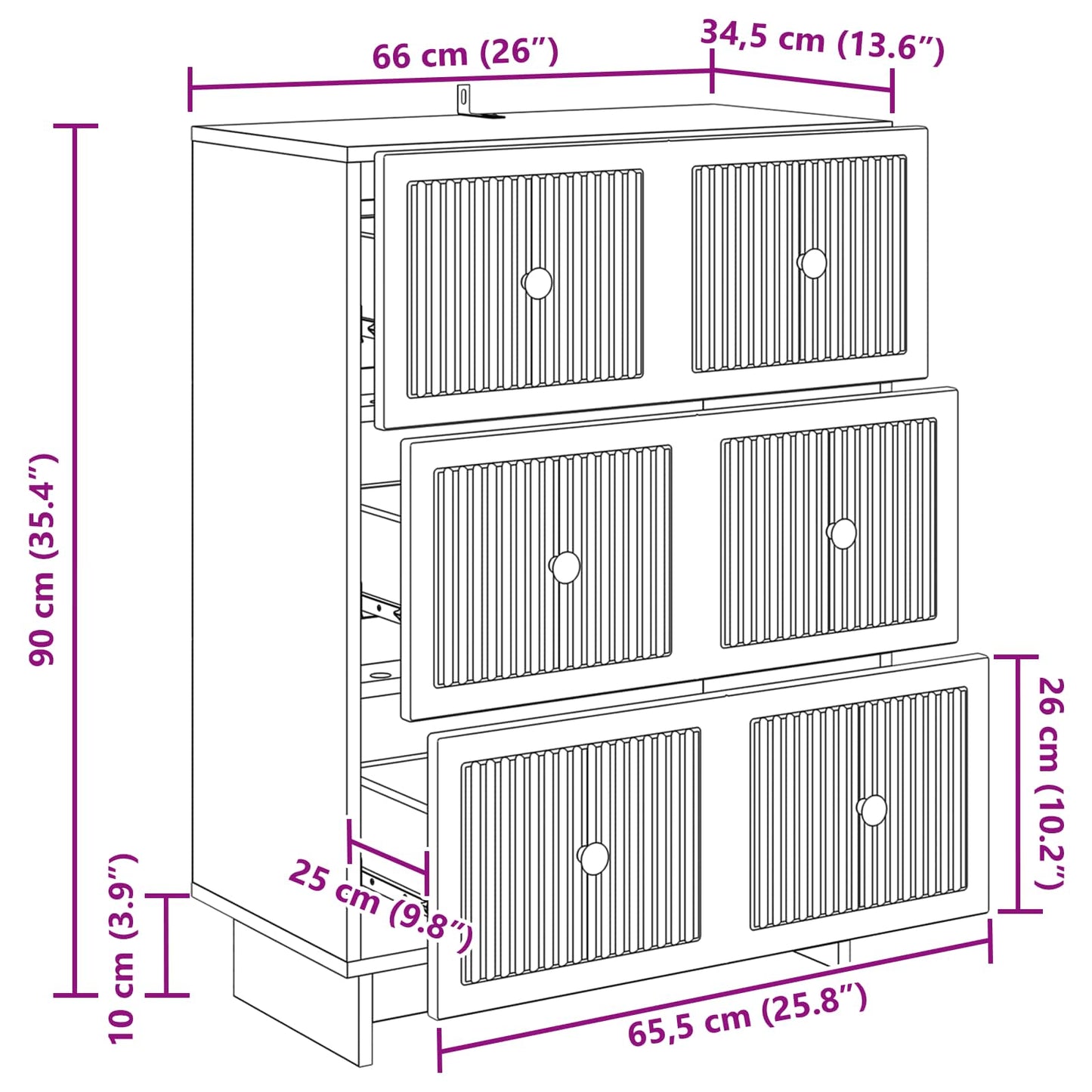 Ladenkast Grijs sonoma 66 x 34,5 x 90 cm Bewerkt hout is nu te koop bij PeponiXL, paradijselijk wonen!