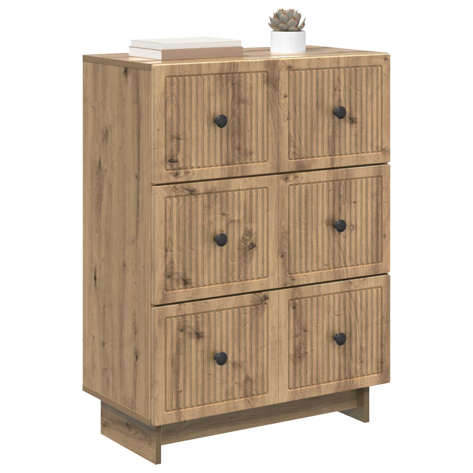 Ladenkast Artisanaal eiken 66 x 34,5 x 90 cm Bewerkt hout is nu te koop bij PeponiXL, paradijselijk wonen!