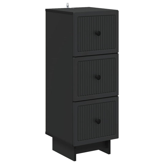 Ladenkast Zwart 33 x 34,5 x 90 cm Bewerkt hout is nu te koop bij PeponiXL, paradijselijk wonen!