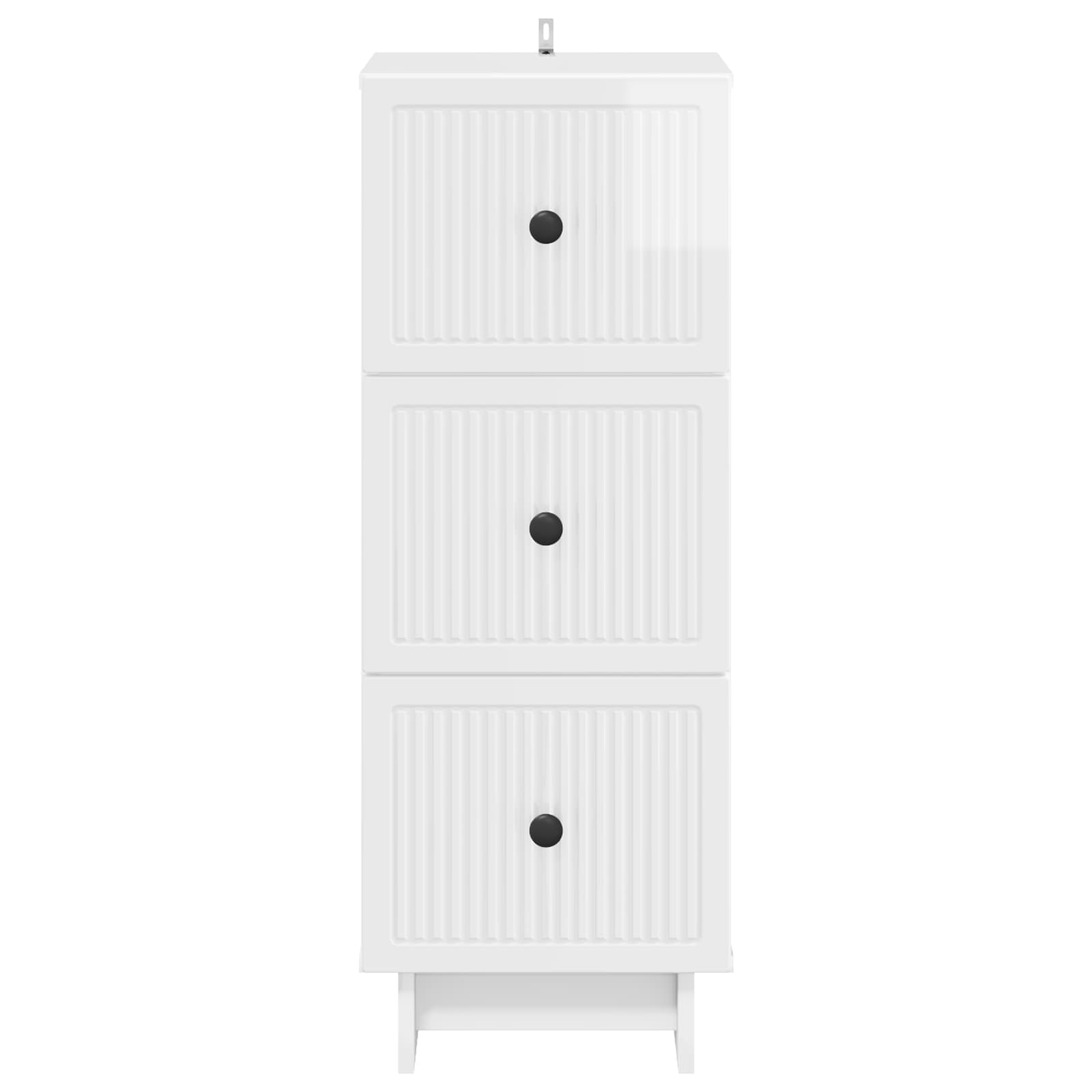 Ladenkast Hoogglans Wit 33 x 34,5 x 90 cm Bewerkt hout is nu te koop bij PeponiXL, paradijselijk wonen!